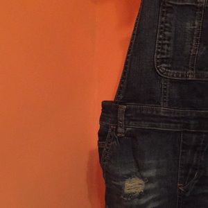 Ripped dark washed overall. Worn once.